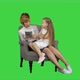 Caucasian Mum and Daughter Use Tablet on a Green Screen, Chroma Key - VideoHive Item for Sale