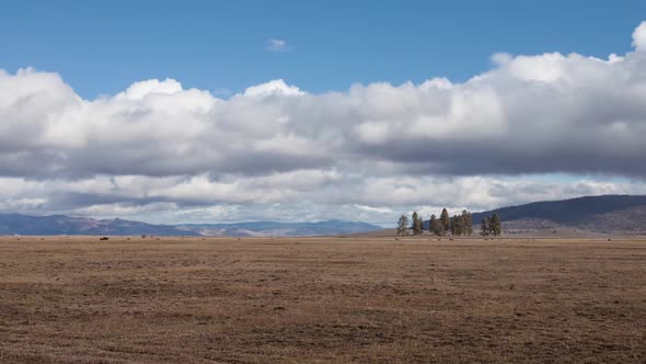 Pasture With Mountains In The Background Time Lapse