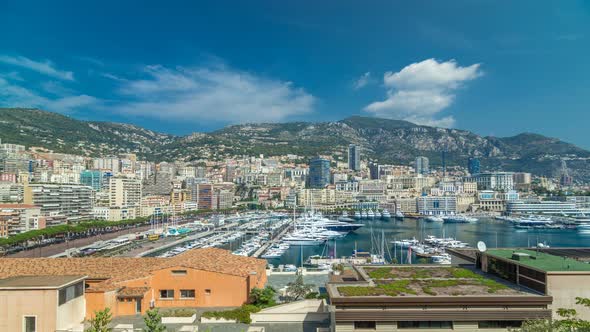 Monte Carlo City Aerial Panorama Timelapse Hyperlapse