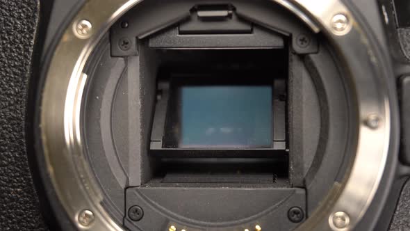 Close Up Dslr Mirror And Sensor