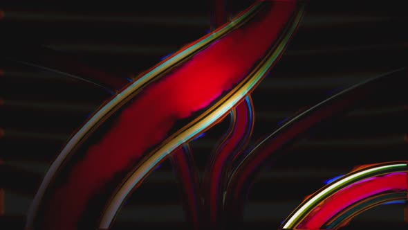 Red abstract substance flowing through Tube.