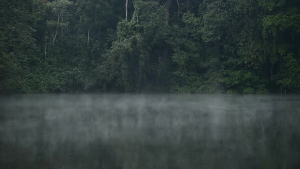 Fog On Lake At Early Morning. alt