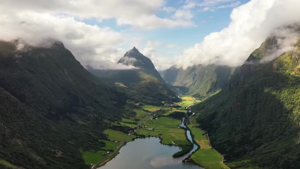 Aerial Footage Beautiful Nature Norway.