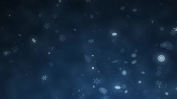 Magic Snowflakes On Blue Background
