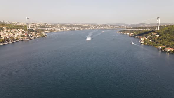 Aerial Drone View Istanbul Bosphorus