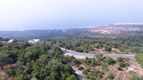 Road on a mountain in Albania