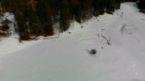 Beautiful Winter Landscape with frozen Lake