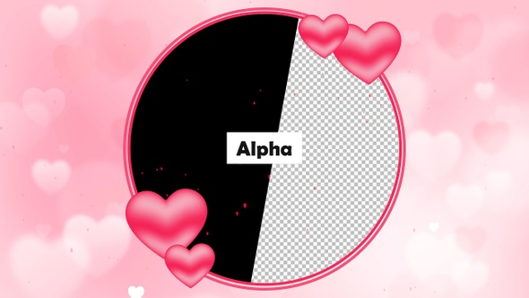 Love Theme Heart Frame with Alpha