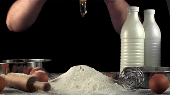 Super Slowmoving Men's Hands Cook Baking at Home