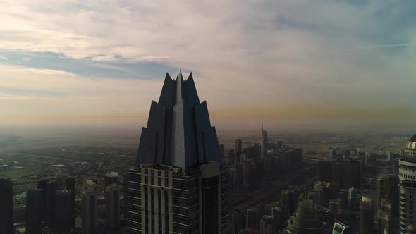 Aerial view of Marina 101 skyscraper at downtown Dubai, U.A.E.