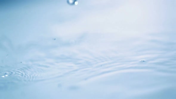 Slo-motion drops hitting water