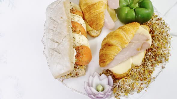 Decorated French Croissants With Ingredients