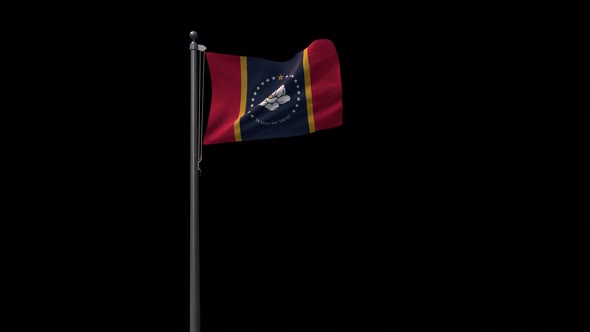 Mississippi State Flag 4K With Alpha