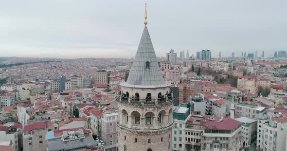 Aerial View of Galata Tower Istanbul