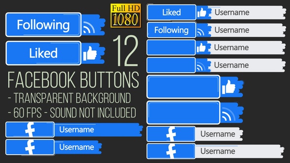 Facebook Buttons FullHD