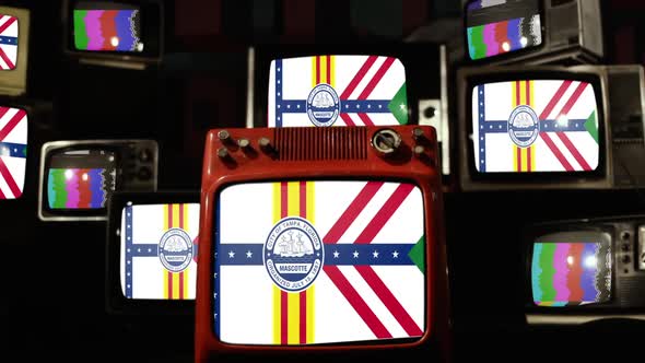 Flag of Tampa, Florida, on Retro TVs.