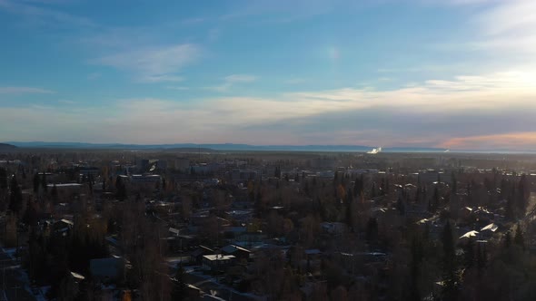 Fairbanks Downtown on Sunny Winter Morning