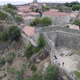 Ramparts surrounding historical village of Sortelha, Portugal; aerial pan - VideoHive Item for Sale