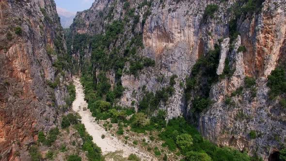 Aerial view of valley in Albania