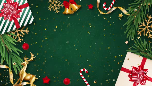 Christmas green wall Holiday background