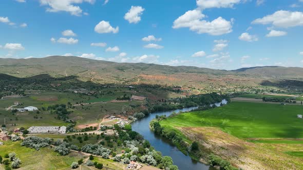 Background of a mountain river aerial view 4 K Turkey