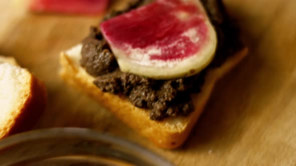 Antarctica Cuisine Secret #2 Mushroom Pate sandwich with Red Radish
