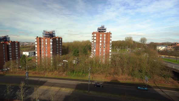 High rise tower blocks, flats built in the city of Stoke on Trent to accommodate the increasing popu