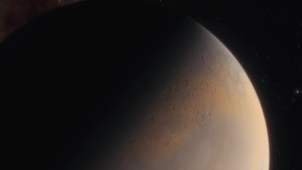 Planet Mars in Deep Space