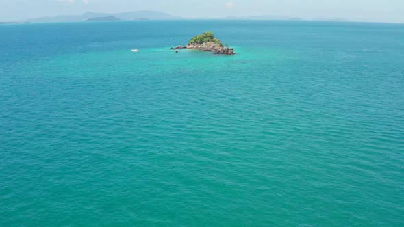 Aerial View of Koh Khai Nuai the Cat Island in Phuket Thailand