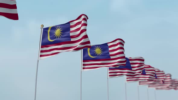 Malaysia Row Of Flags  alt