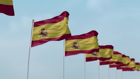 Spain Row Of Flags 