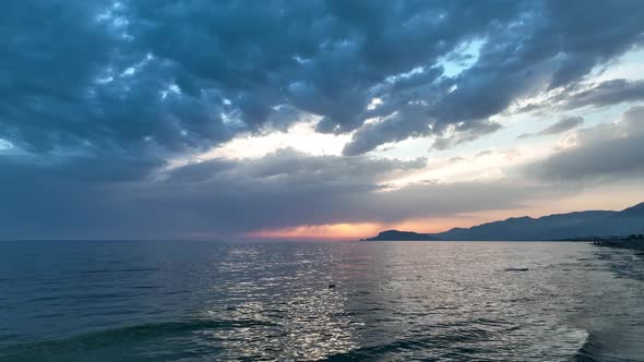 Colorful sunset over the Mediterranean Sea