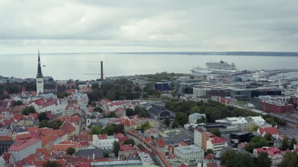 Aerial View Cityscape of Tallinn