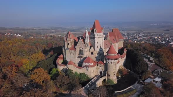 Aerial View of Kreuzenstein Castle Austria