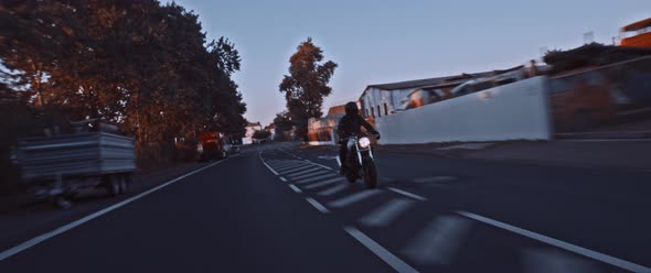 Motorbike driving in the Streets