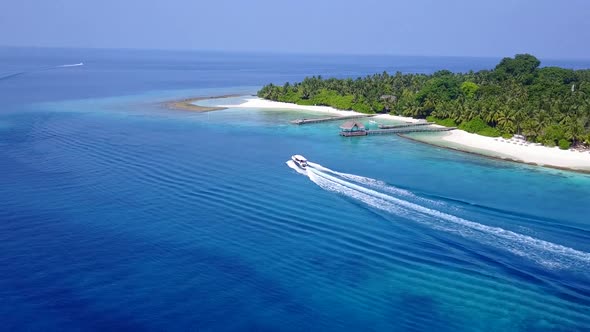 Aerial drone abstract of lagoon beach by blue ocean with sand background