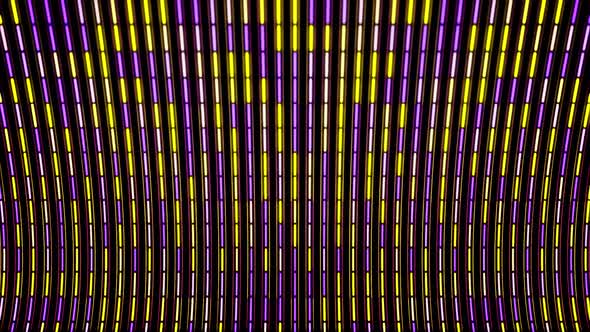 Digital vertical rows of narrow yellow and purple stripes