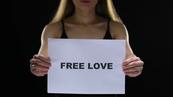 Lady Holding Free Love, Struggling for Personal Lifestyle Choice, Stop Prejudice