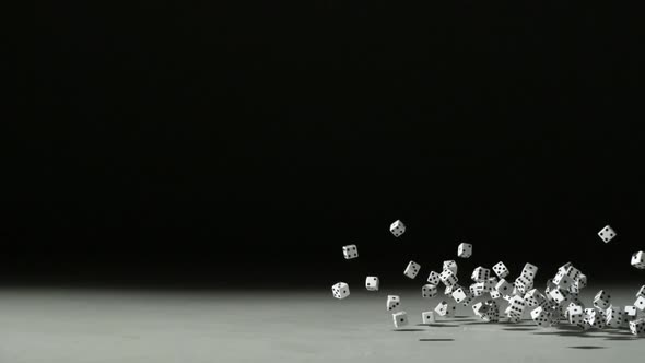 Dice falling and rolling, Slow Motion