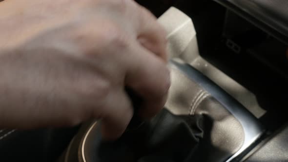 Gear changing in modern car 4K footage