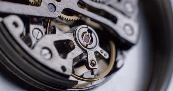 Watch tourbillon rotating macro slowmotion