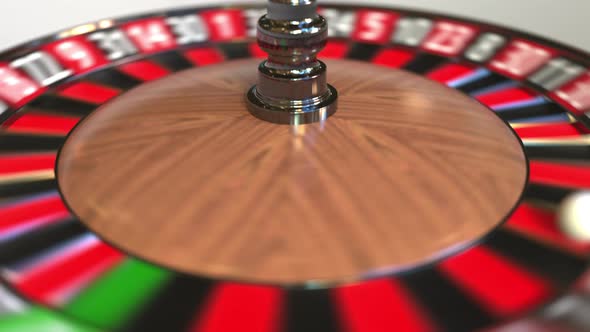 Casino Roulette Wheel Ball Hits 17 Seventeen Black