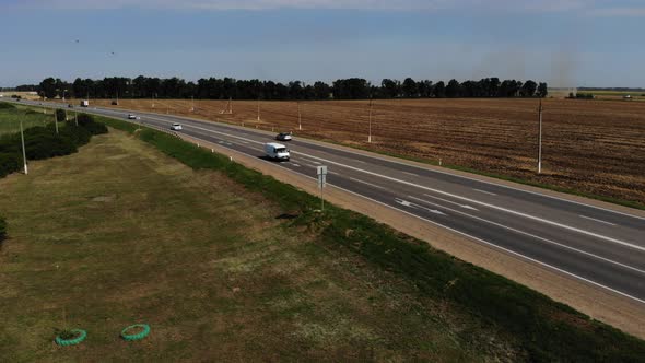 View of a moving vehicle.