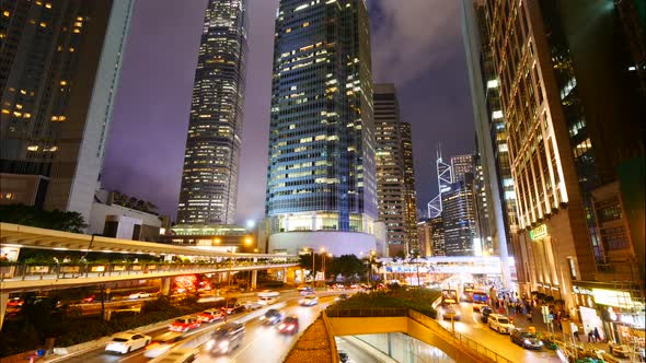 Beautiful building and architecture around Hong song city skyline