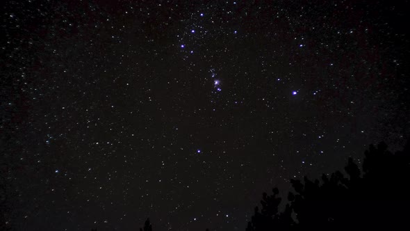 Timelapse of Moving Stars in Night Sky