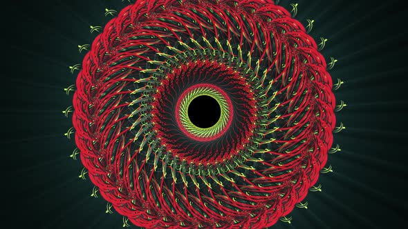 3d red mandala