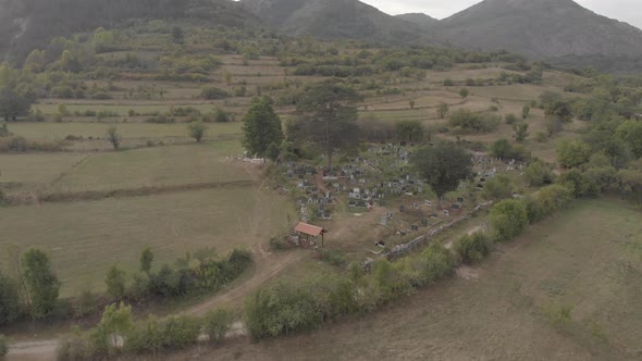 Orthodox Cemetery On A Clear Meadow