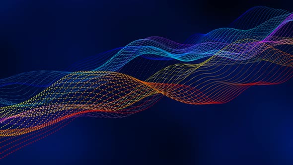 Beautiful Background Particle Line Wave Animation