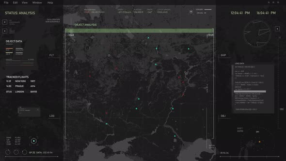 High Tech Surveillance Control System Tracking Aircraft Intelligence Data alt