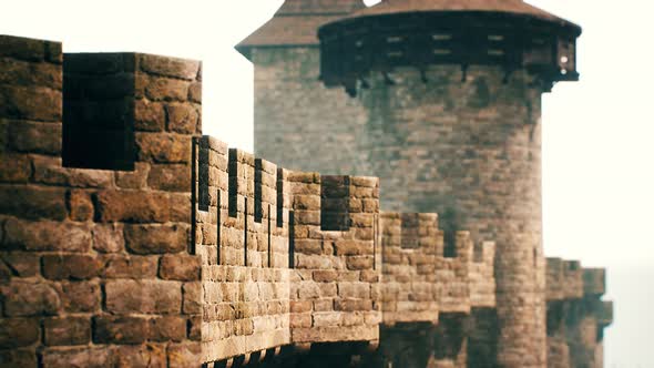 Old Castle Walls at the Sunset